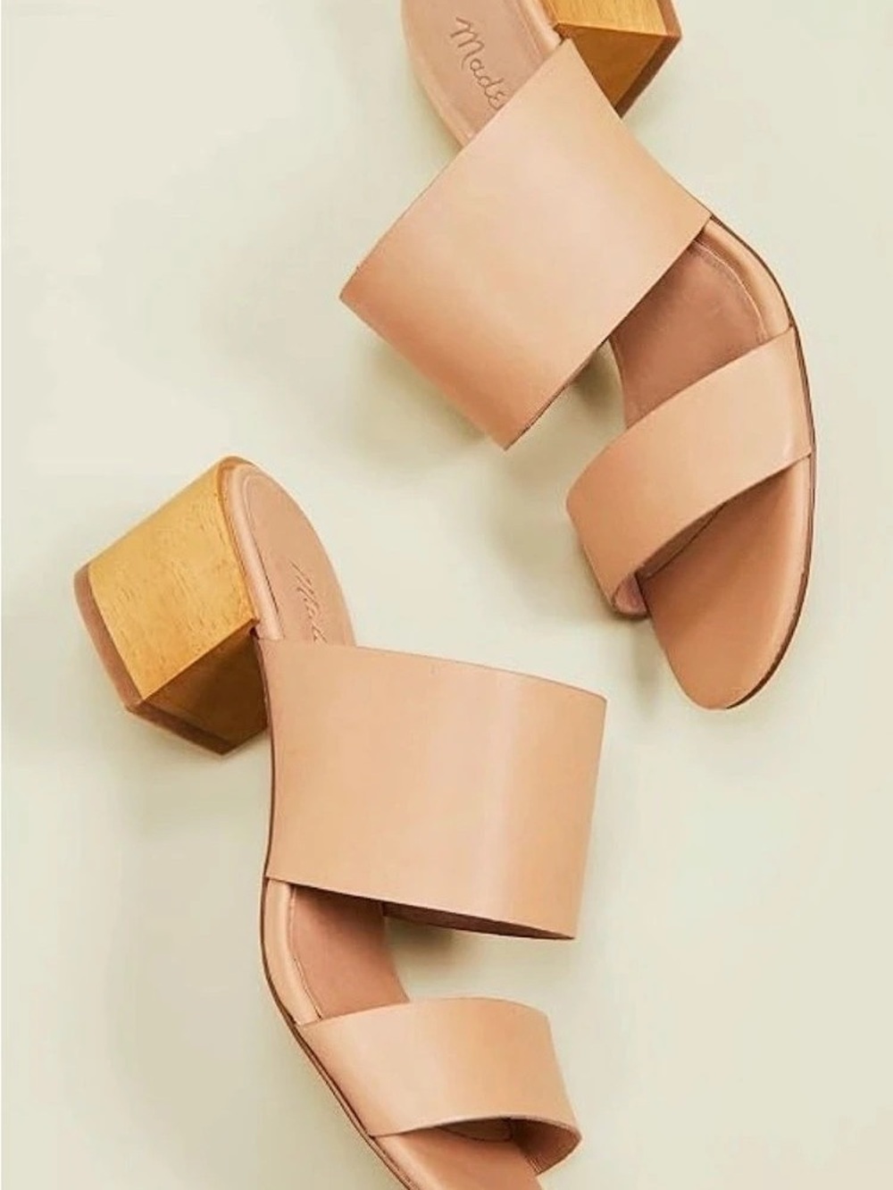 Madewell The Kiera Double-Strap Sandal in Leather Vintage Beige